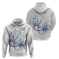 New Zealand Nurses RN Personalised Hoodie Stethoscope Floral Maori Motif LT9 - Polynesian Pride