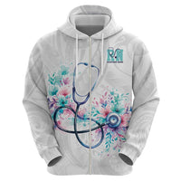 New Zealand Nurses RN Personalised Hoodie Stethoscope Floral Maori Motif LT9 - Polynesian Pride