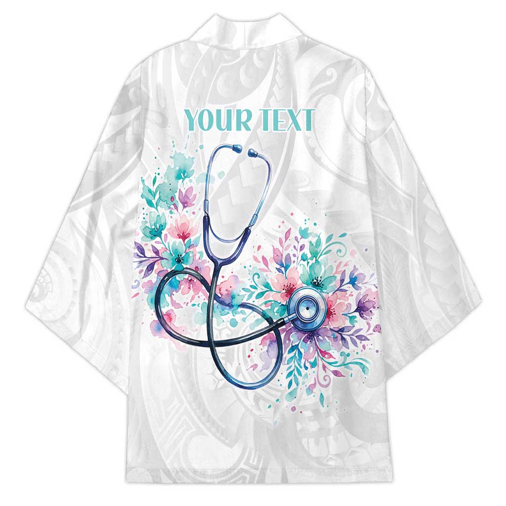 New Zealand Nurses RN Personalised Kimono Stethoscope Floral Maori Motif LT9 - Polynesian Pride