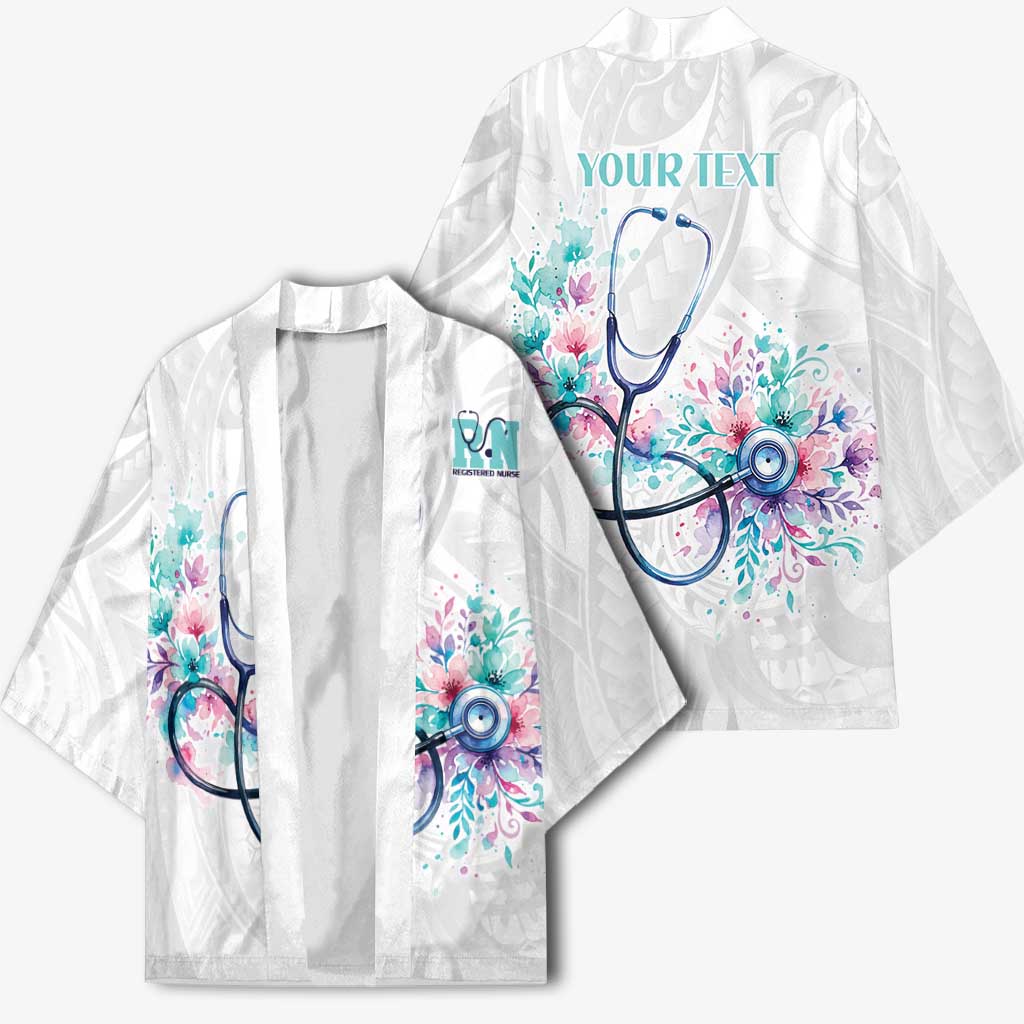 New Zealand Nurses RN Personalised Kimono Stethoscope Floral Maori Motif LT9 - Polynesian Pride