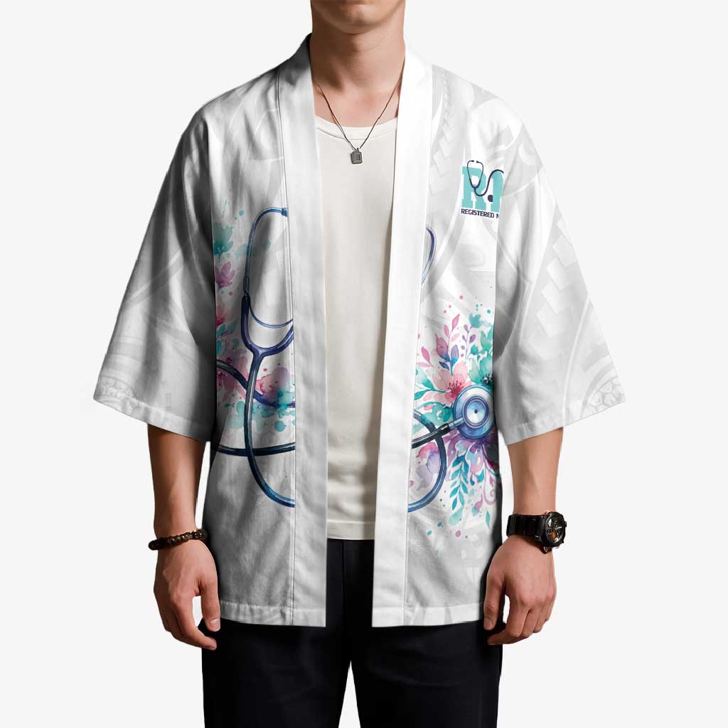 New Zealand Nurses RN Personalised Kimono Stethoscope Floral Maori Motif LT9 - Polynesian Pride