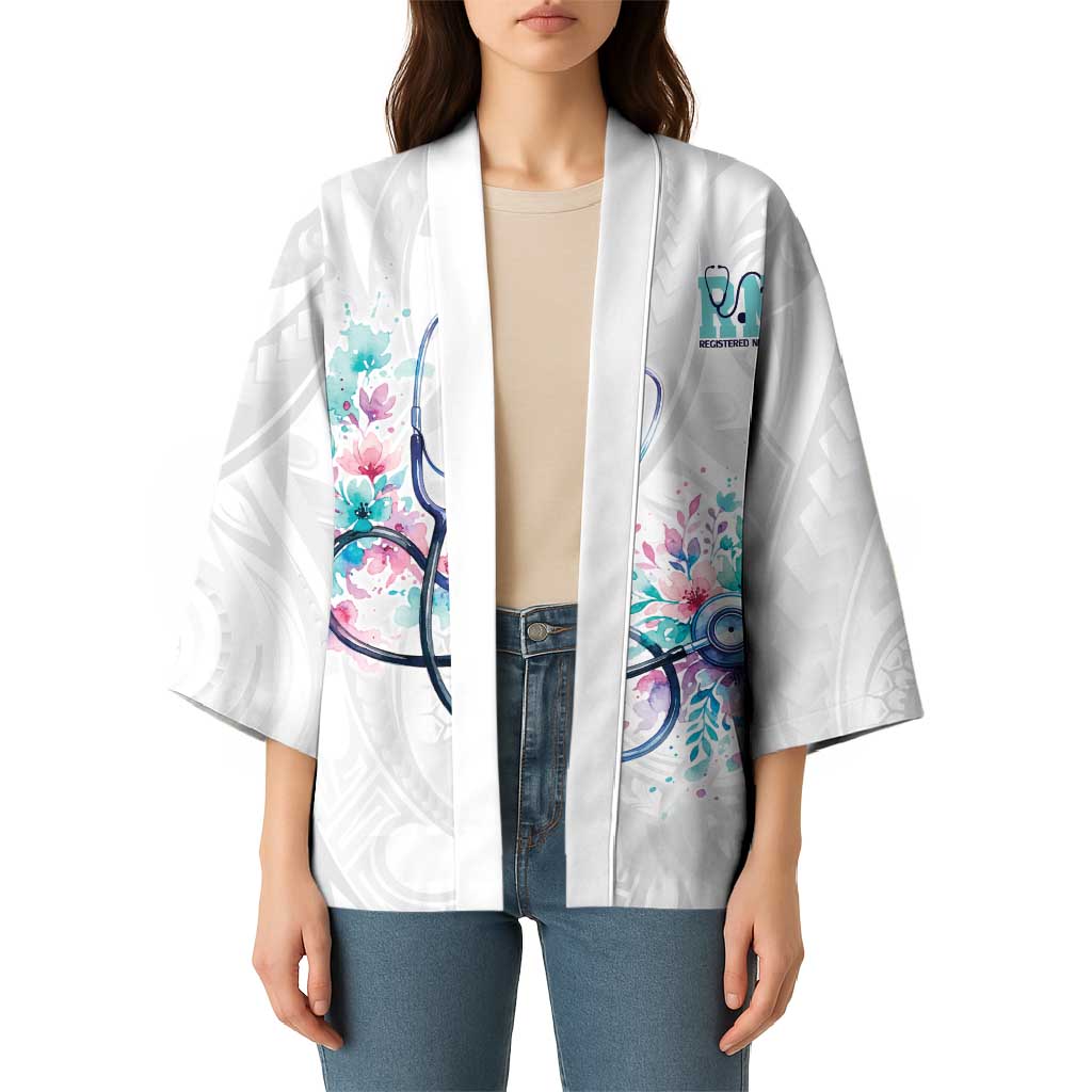 New Zealand Nurses RN Personalised Kimono Stethoscope Floral Maori Motif LT9 - Polynesian Pride