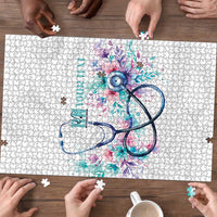 New Zealand Nurses RN Personalised Puzzle Stethoscope Floral Maori Motif