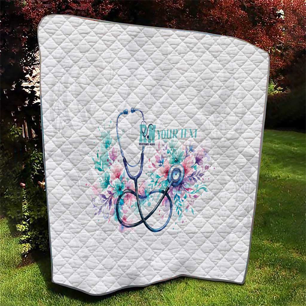 New Zealand Nurses RN Personalised Quilt Stethoscope Floral Maori Motif
