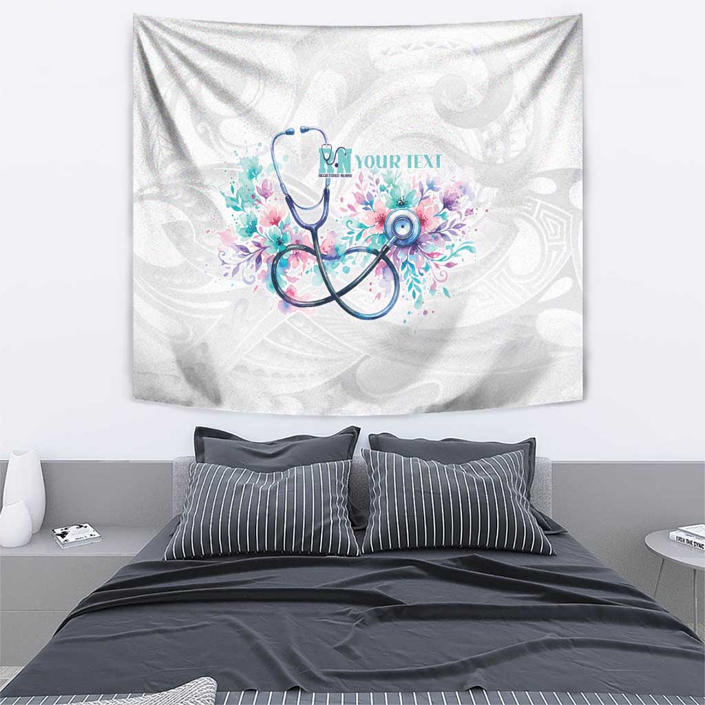 New Zealand Nurses RN Personalised Tapestry Stethoscope Floral Maori Motif