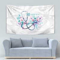 New Zealand Nurses RN Personalised Tapestry Stethoscope Floral Maori Motif