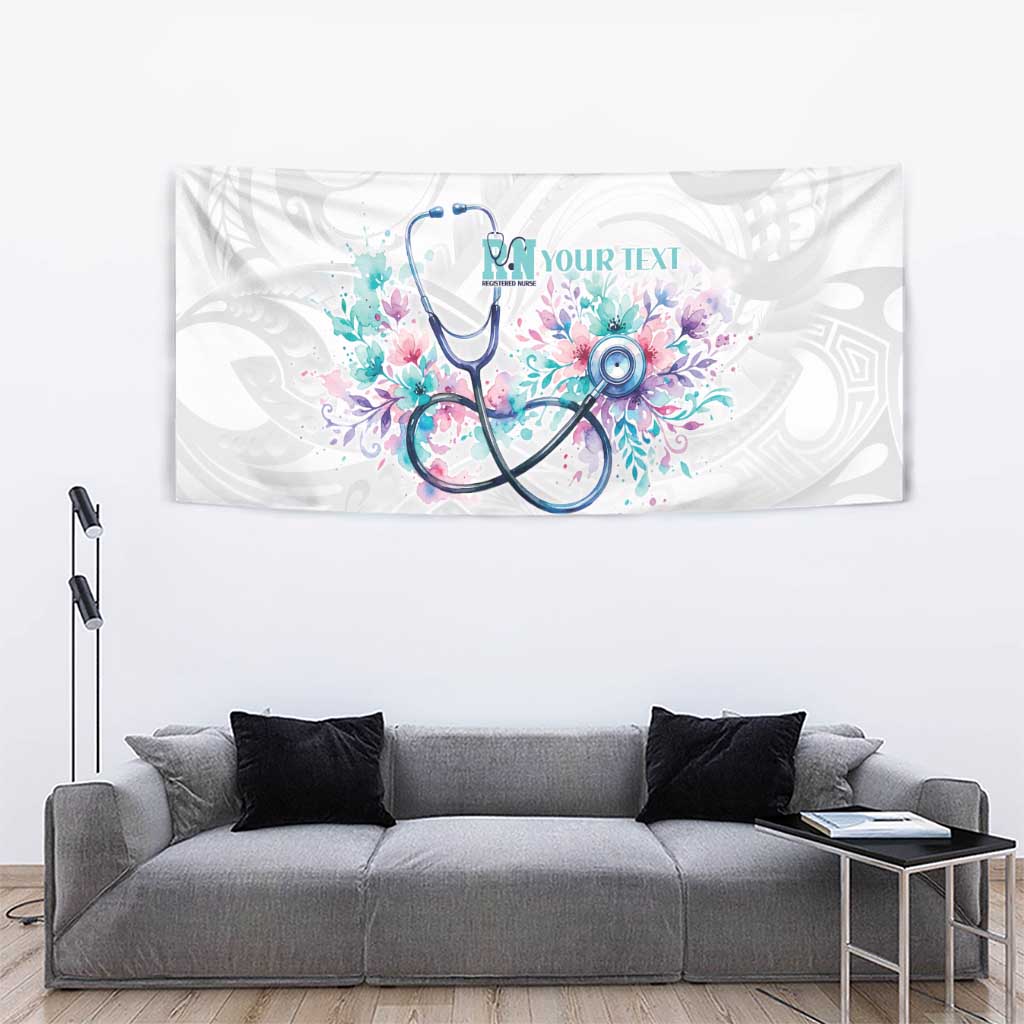 New Zealand Nurses RN Personalised Tapestry Stethoscope Floral Maori Motif