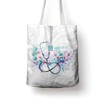 New Zealand Nurses RN Personalised Tote Bag Stethoscope Floral Maori Motif