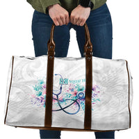 New Zealand Nurses RN Personalised Travel Bag Stethoscope Floral Maori Motif LT9 White - Polynesian Pride
