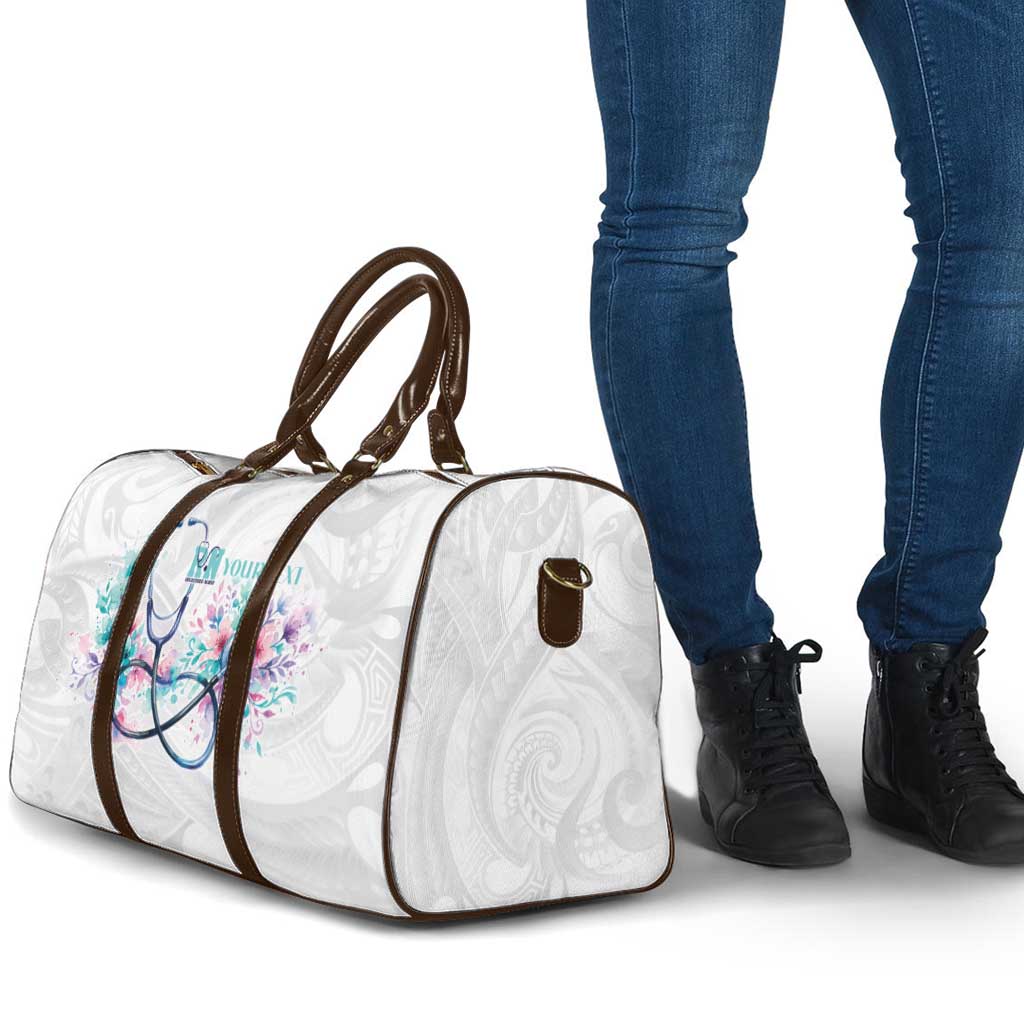 New Zealand Nurses RN Personalised Travel Bag Stethoscope Floral Maori Motif LT9 - Polynesian Pride