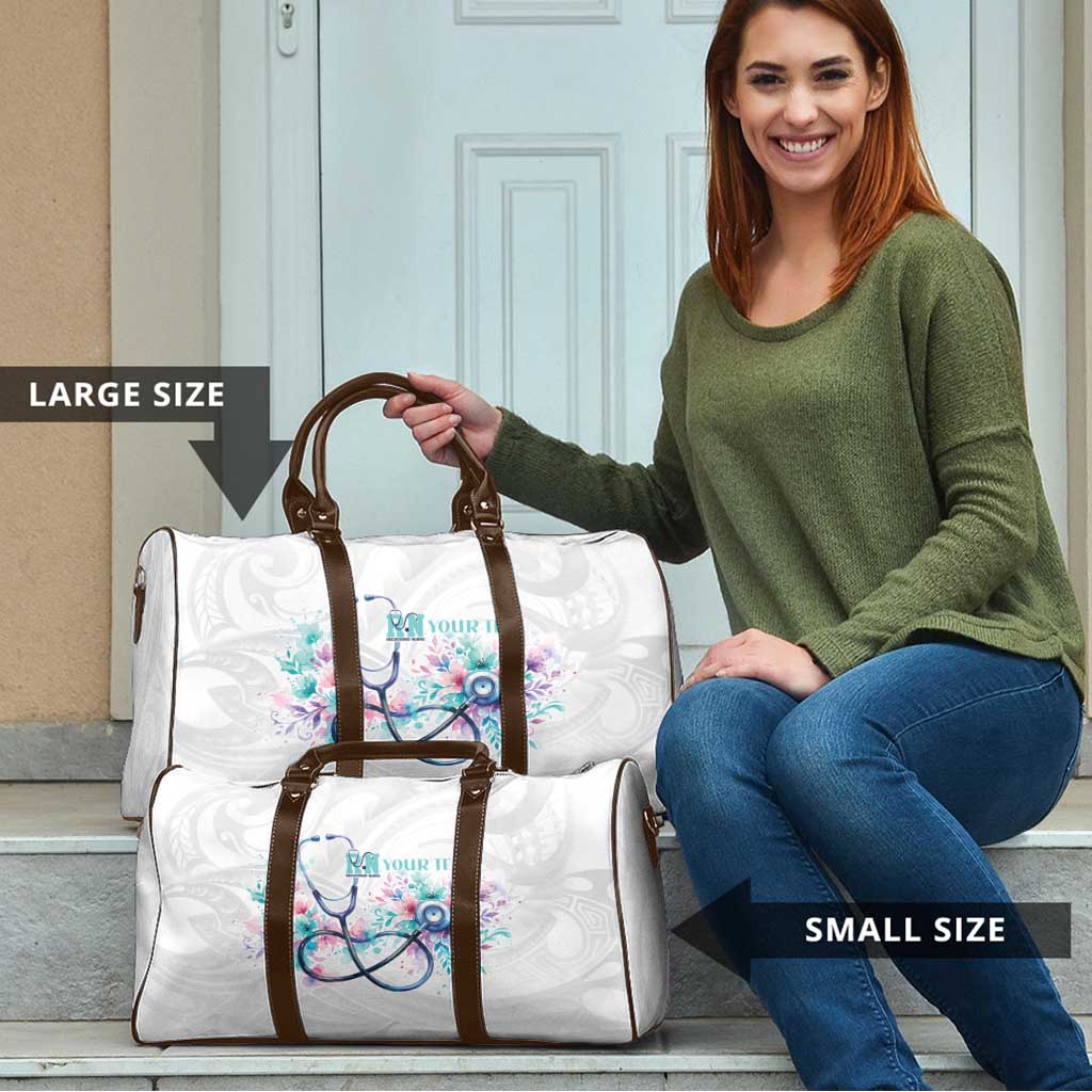 New Zealand Nurses RN Personalised Travel Bag Stethoscope Floral Maori Motif LT9 - Polynesian Pride