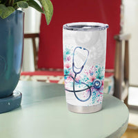 New Zealand Nurses RN Personalised Tumbler Cup Stethoscope Floral Maori Motif LT9 - Polynesian Pride