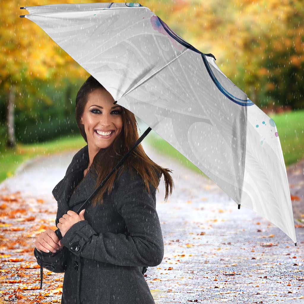 New Zealand Nurses RN Personalised Umbrella Stethoscope Floral Maori Motif