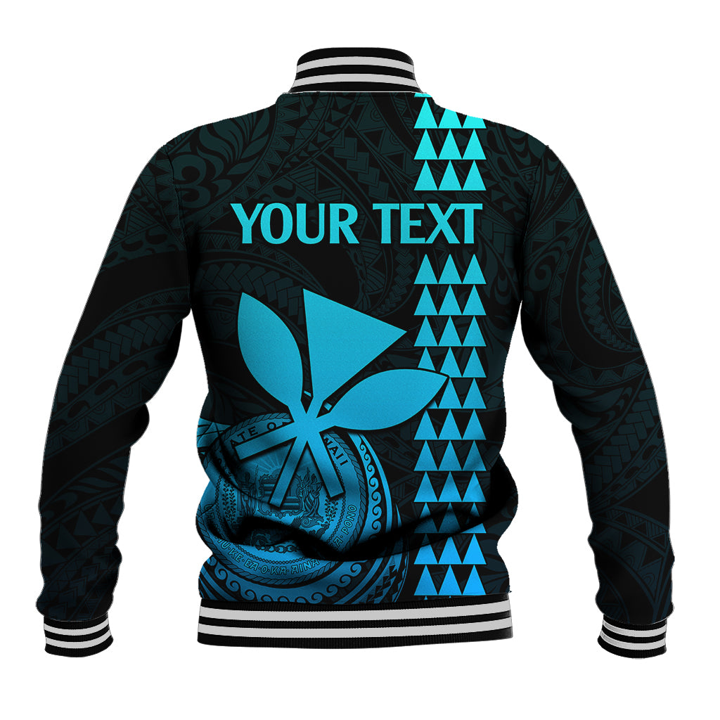 Custom Hawaii Baseball Jacket King Kamehameha - Aqua LT9 - Polynesian Pride