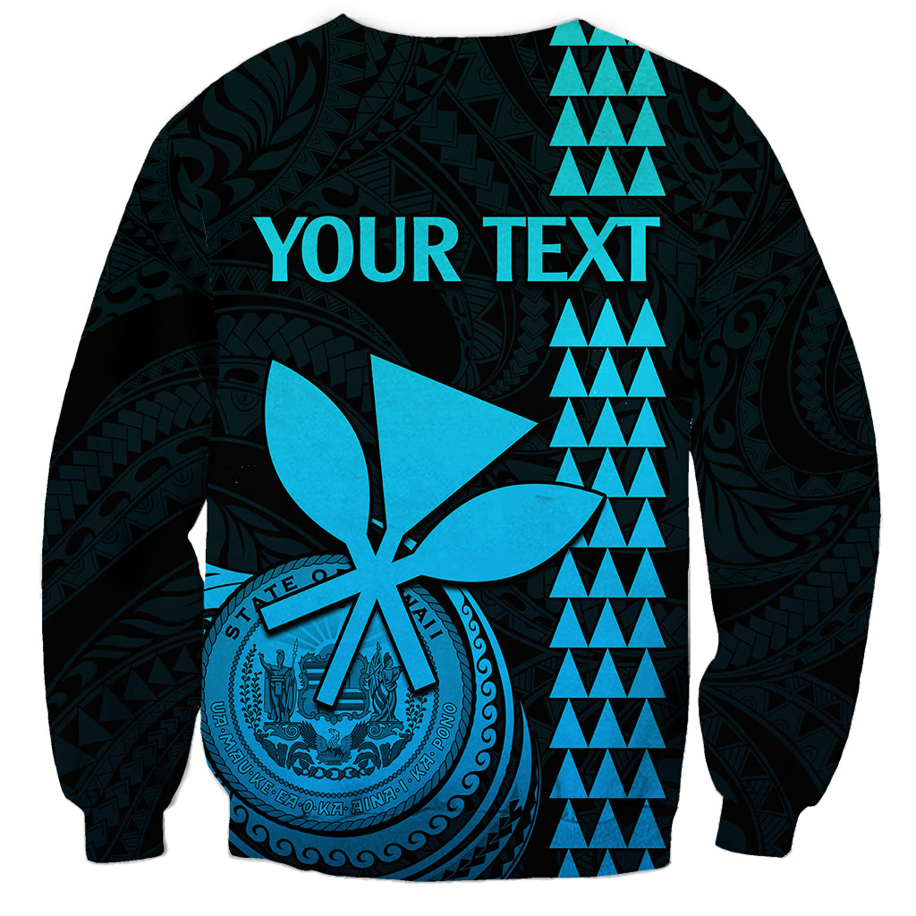 Custom Hawaii Sweatshirt King Kamehameha - Aqua LT9 - Polynesian Pride