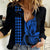 Custom Hawaii Women Casual Shirt King Kamehameha - Blue LT9 Female Blue - Polynesian Pride