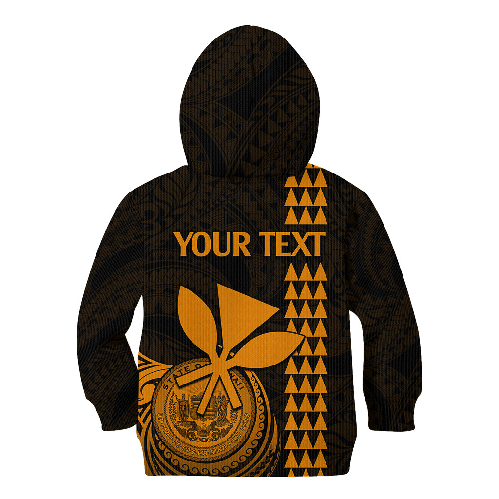 Custom Hawaii Kid Hoodie King Kamehameha - Gold LT9 - Polynesian Pride