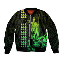 Custom Hawaii Bomber Jacket King Kamehameha - Lime LT9 Unisex Lime - Polynesian Pride