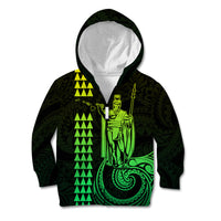 Custom Hawaii Kid Hoodie King Kamehameha - Lime LT9 - Polynesian Pride