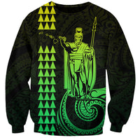 Custom Hawaii Sweatshirt King Kamehameha - Lime LT9 Unisex Lime - Polynesian Pride