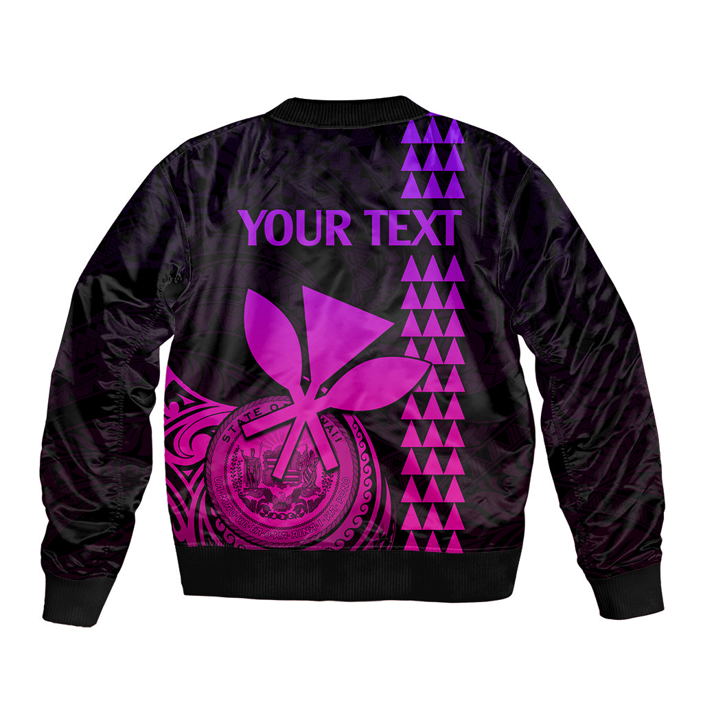 Custom Hawaii Bomber Jacket King Kamehameha - Pink Gradient LT9 - Polynesian Pride