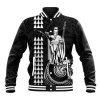 Custom Hawaii Baseball Jacket King Kamehameha - White LT9 Unisex White - Polynesian Pride