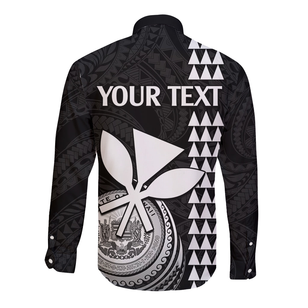 Custom Hawaii Long Sleeve Button Shirt King Kamehameha - White LT9 - Polynesian Pride