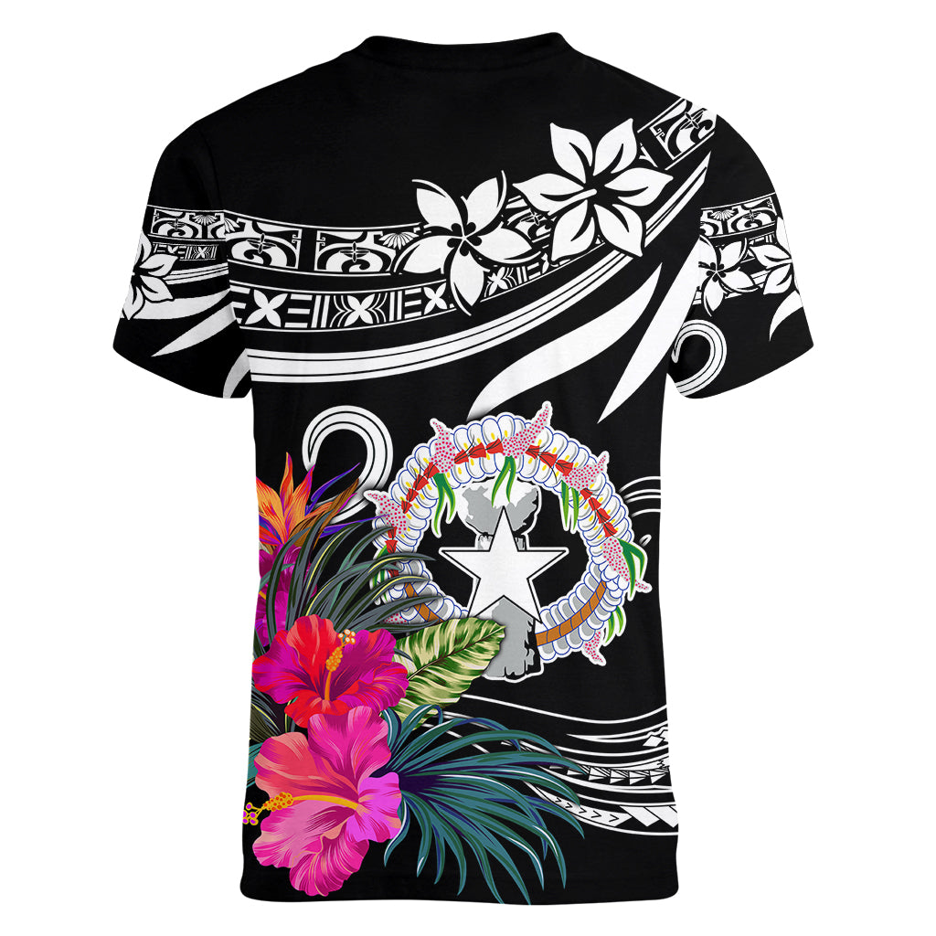 Northern Mariana Islands Women V Neck T Shirt Happy Independence Day LT9 - Polynesian Pride