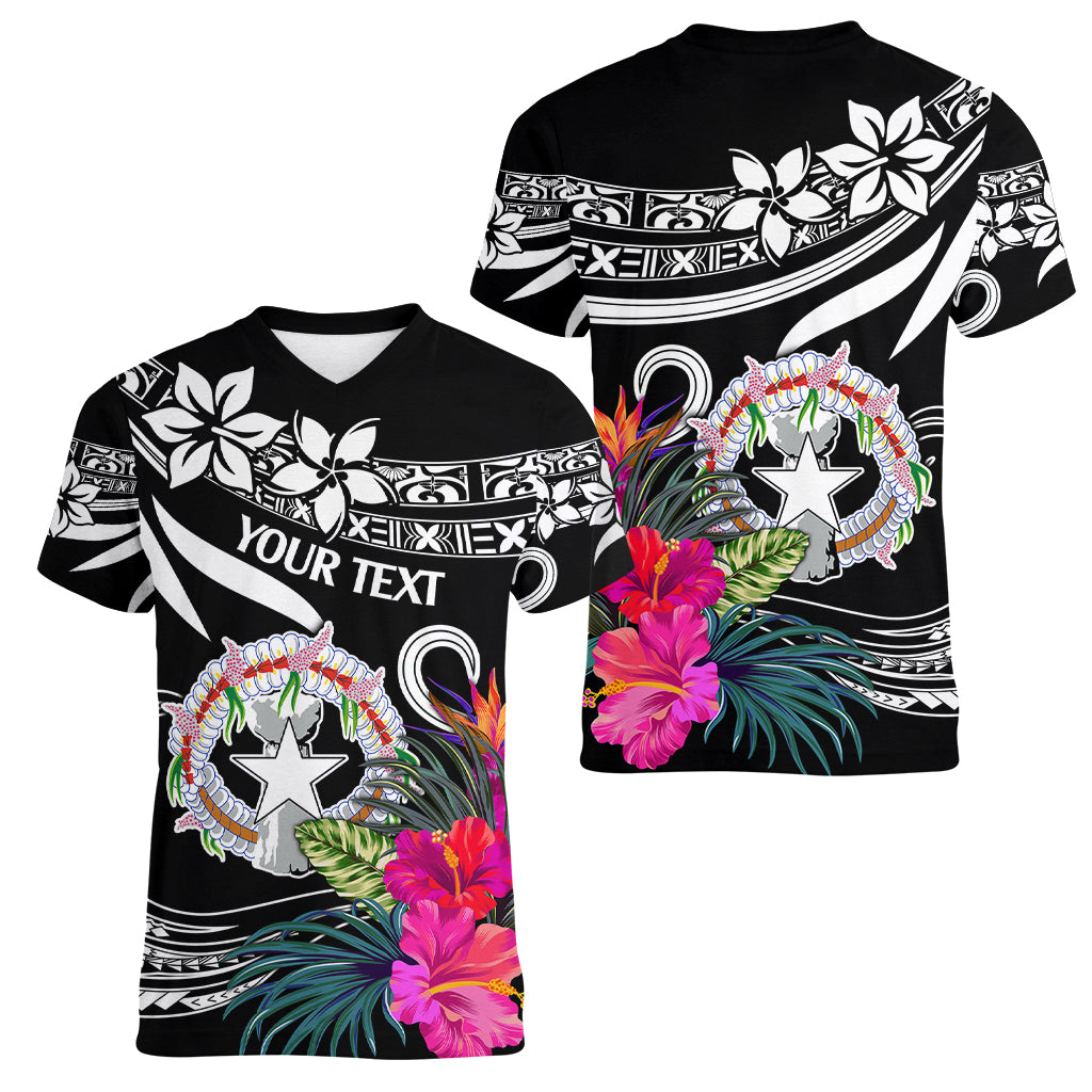 Custom Northern Mariana Islands Women V Neck T Shirt Happy Independence Day LT9 - Polynesian Pride