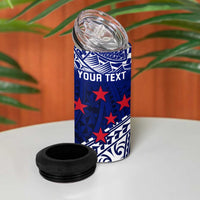 Personalised Samoa Coat Of Arms 4 in 1 Can Cooler Tumbler With Polynesian Pattern Version