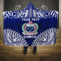 Personalised Samoa Coat Of Arms Hooded Blanket With Polynesian Pattern Version