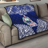 Personalised Samoa Coat Of Arms Quilt With Polynesian Pattern Version