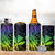 Polynesian Tribal Plumeria 4 in 1 Can Cooler Tumbler with Hawaii Kanaka Maoli Reggae Version