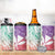 Polynesian Tribal Plumeria 4 in 1 Can Cooler Tumbler with Hawaii Kanaka Maoli Bloom Version
