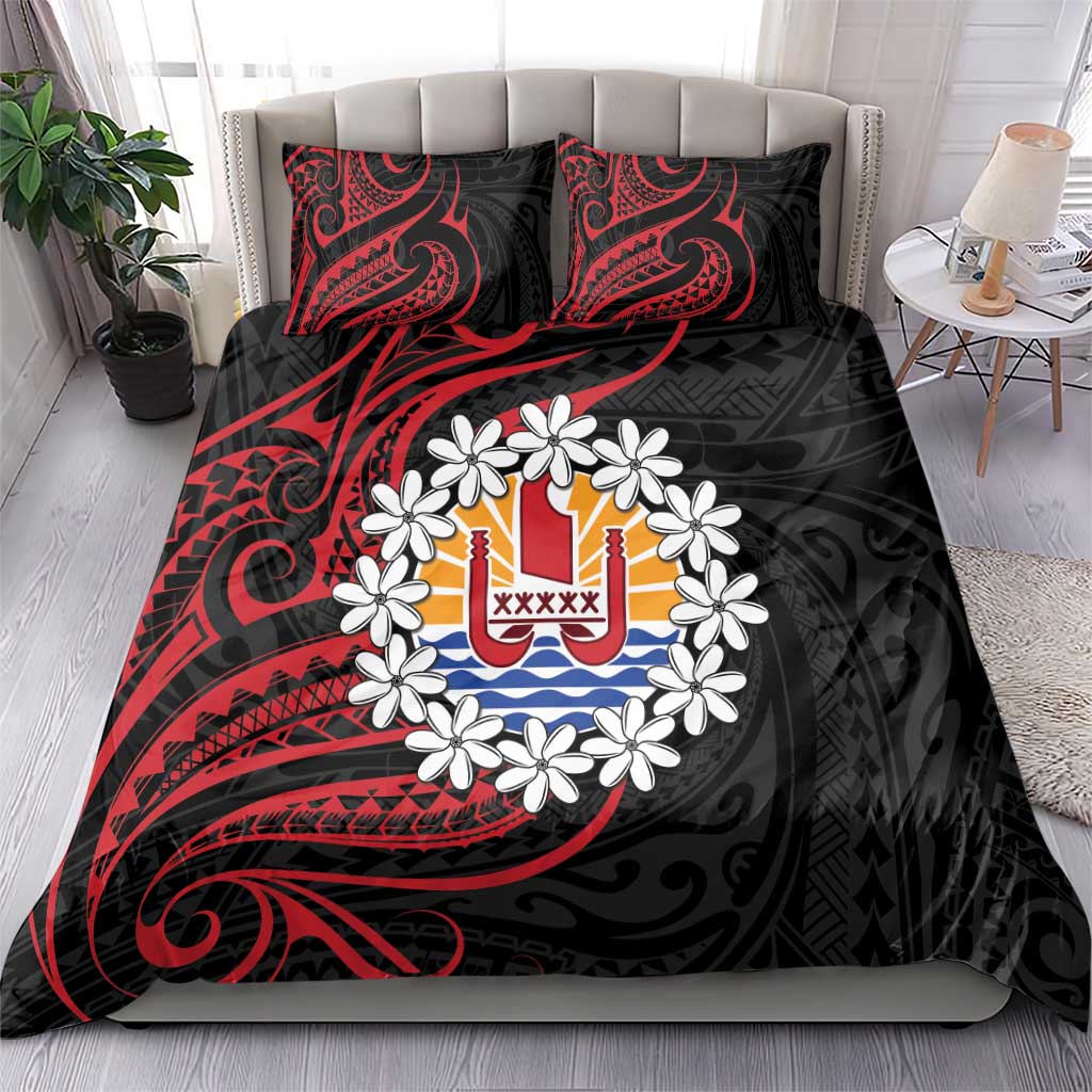Tahitian Coat Of Arm and Tiare Flower Bedding Set Polynesian Tribal Tattoo LT9 - Polynesian Pride