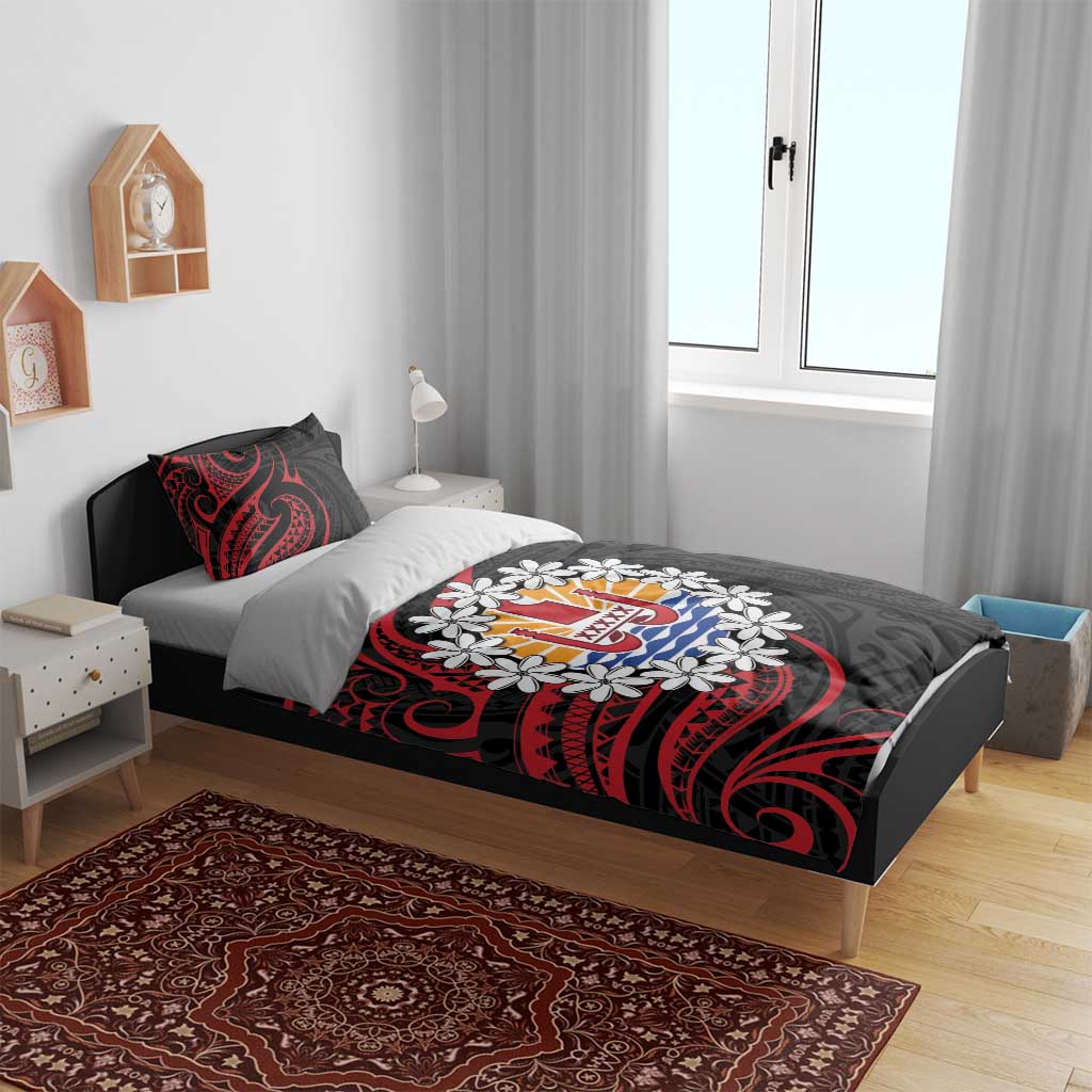 Tahitian Coat Of Arm and Tiare Flower Bedding Set Polynesian Tribal Tattoo LT9 - Polynesian Pride