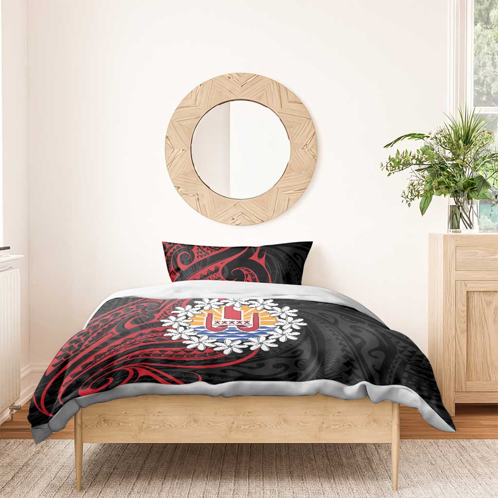 Tahitian Coat Of Arm and Tiare Flower Bedding Set Polynesian Tribal Tattoo LT9 - Polynesian Pride