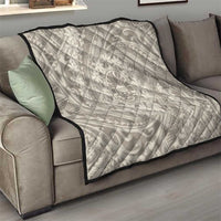 Tahitian Tiare Flower Quilt Beige Polynesian Pattern
