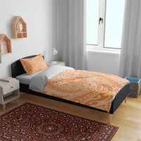 Tahitian Tiare Flower Bedding Set Gold Polynesian Pattern