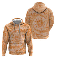 Tahitian Tiare Flower Hoodie Gold Polynesian Pattern