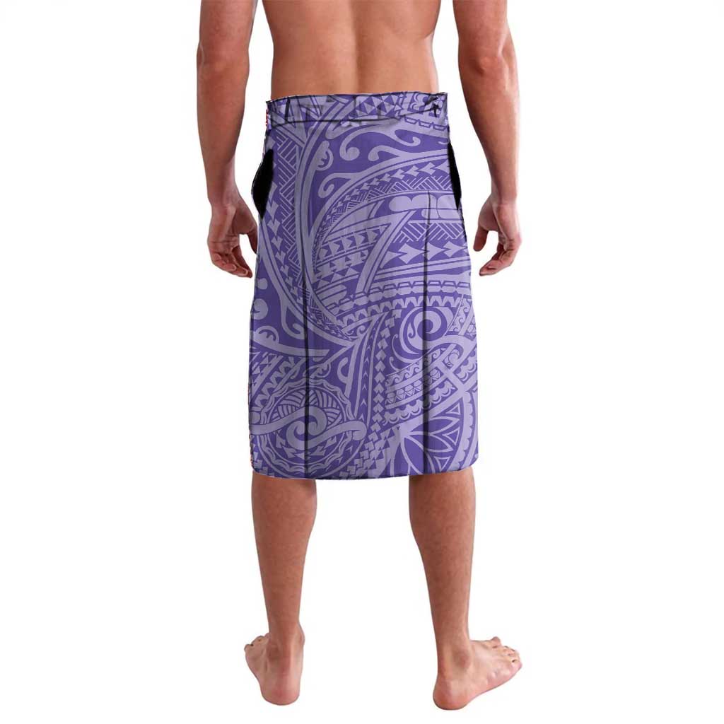 Tahitian Tiare Flower Lavalava Violet Polynesian Pattern