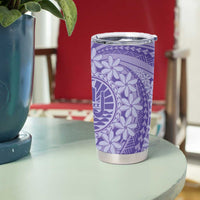 Tahitian Tiare Flower Tumbler Cup Violet Polynesian Pattern