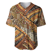 Hawaiian Style Tapa Baseball Jersey Vintage Seamless Pattern - Polynesian Pride