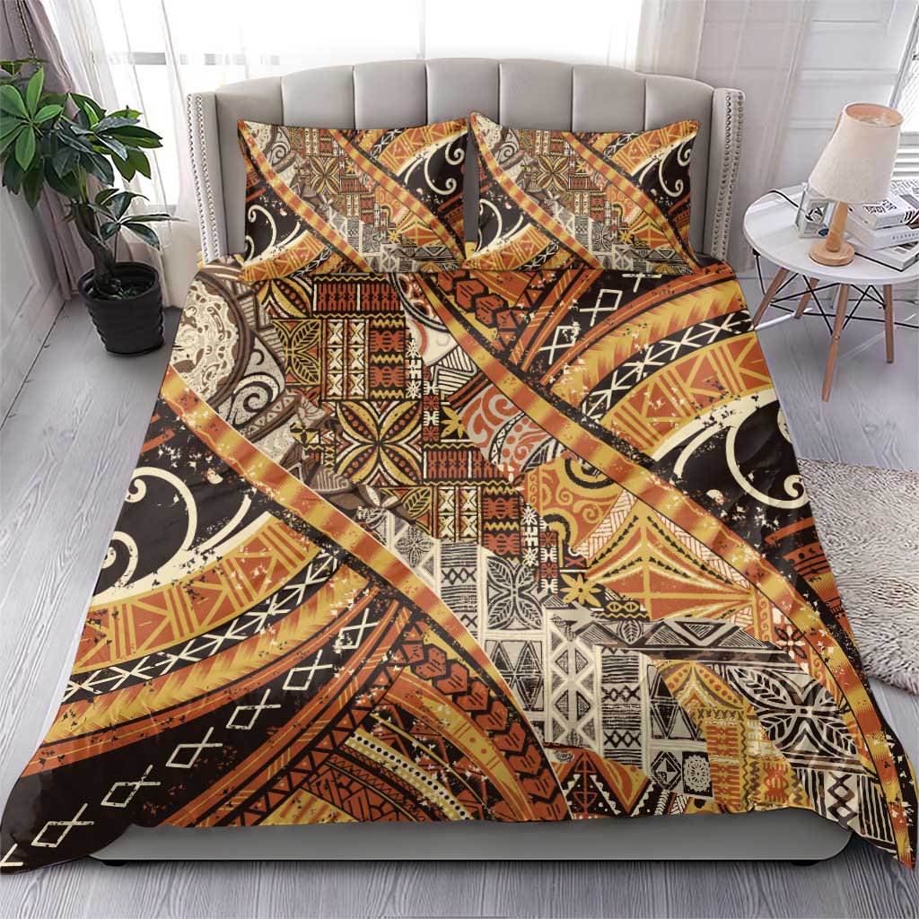 Hawaiian Style Tapa Bedding Set Vintage Seamless Pattern - Polynesian Pride