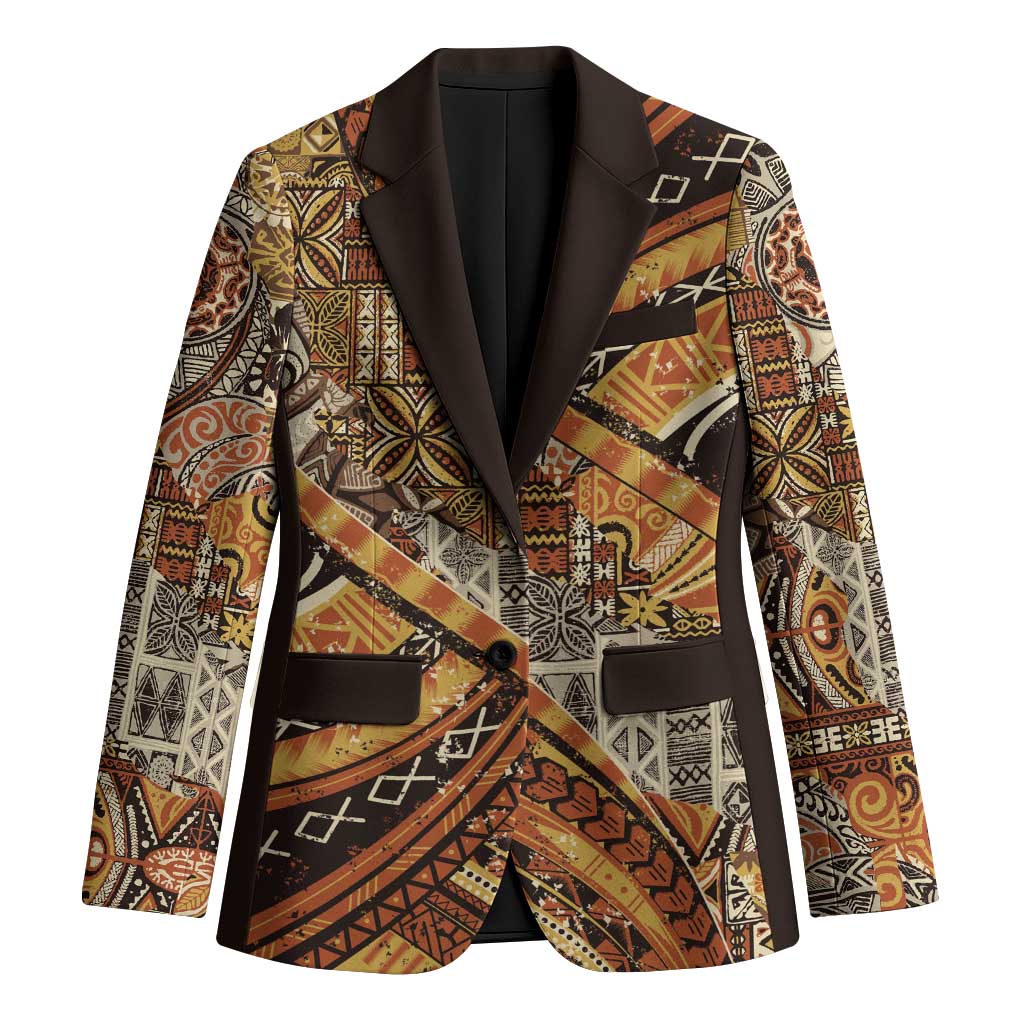 Hawaiian Style Tapa Blazer Vintage Seamless Pattern - Polynesian Pride