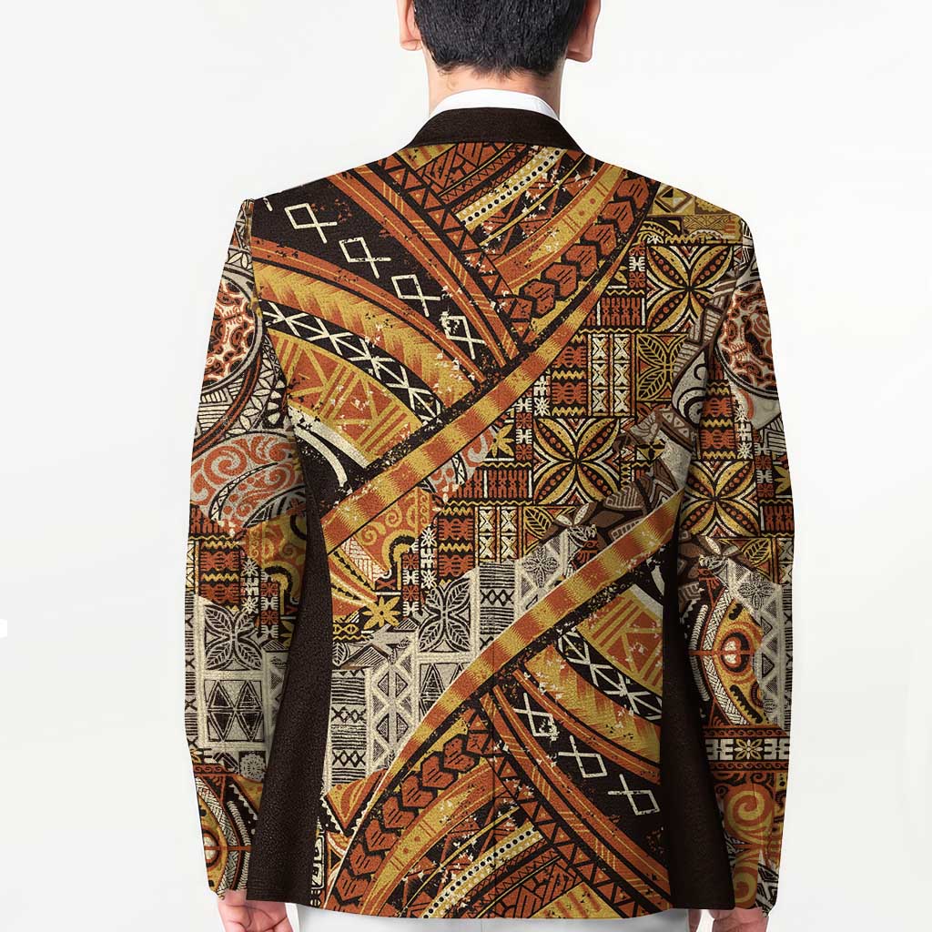 Hawaiian Style Tapa Blazer Vintage Seamless Pattern - Polynesian Pride