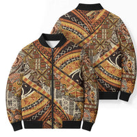 Hawaiian Style Tapa Bomber Puffer Jacket Vintage Seamless Pattern - Polynesian Pride