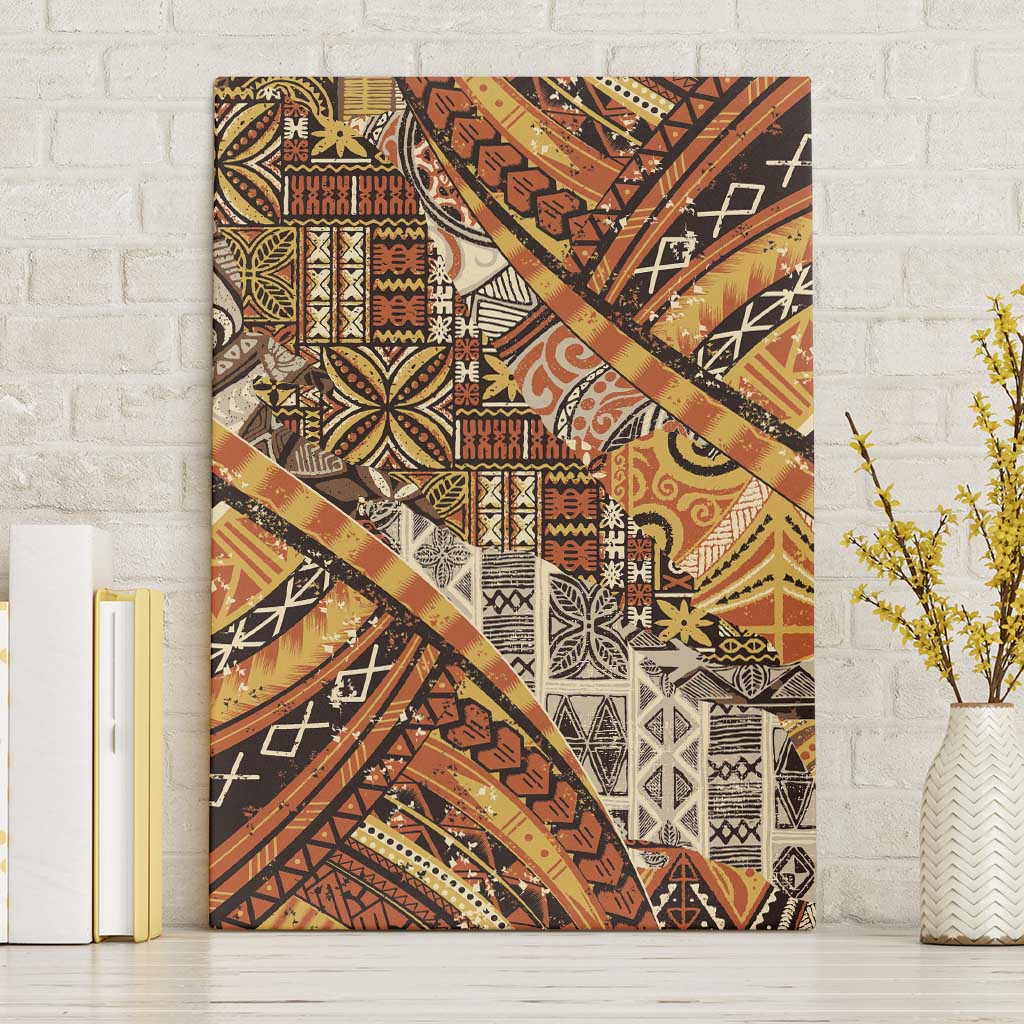 Hawaiian Style Tapa Canvas Wall Art Vintage Seamless Pattern - Polynesian Pride