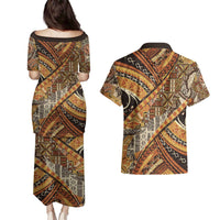 Hawaiian Style Tapa Couples Matching Puletasi and Hawaiian Shirt Vintage Seamless Pattern - Polynesian Pride