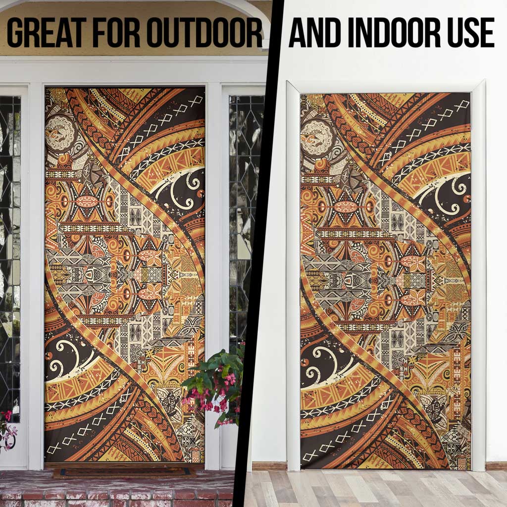 Hawaiian Style Tapa Door Cover Vintage Seamless Pattern - Polynesian Pride